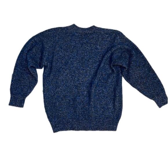 Britches of Georgetowne Cashmere & Silk Blue Marled V-Neck Sweater Size M - Picture 3 of 8